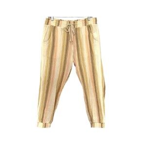 Rip‎ Curl Boho Cottagecore Peaches Cream Casual Pants Lounge Women's Size Large